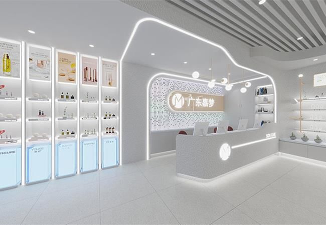 化妝品店裝修效果圖，看合肥裝修公司如何低成本裝修化妝品店？